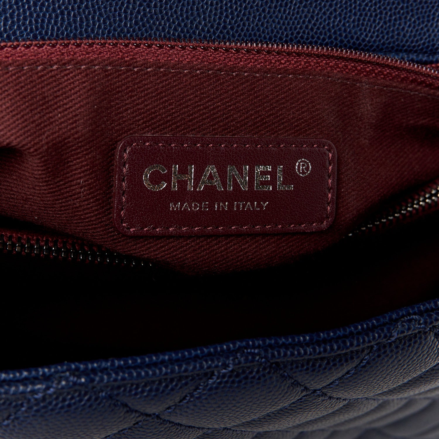 Chanel Caviar Quilted Medium Coco Handle Flap Navy Blue 7 of 12