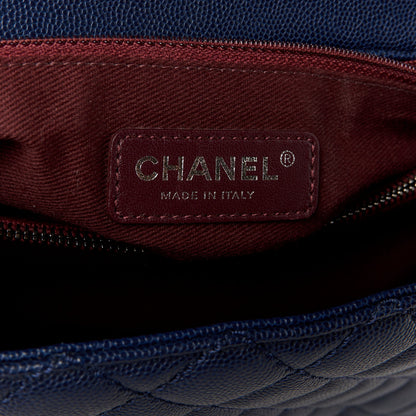 Chanel Caviar Quilted Medium Coco Handle Flap Navy Blue 7 of 12