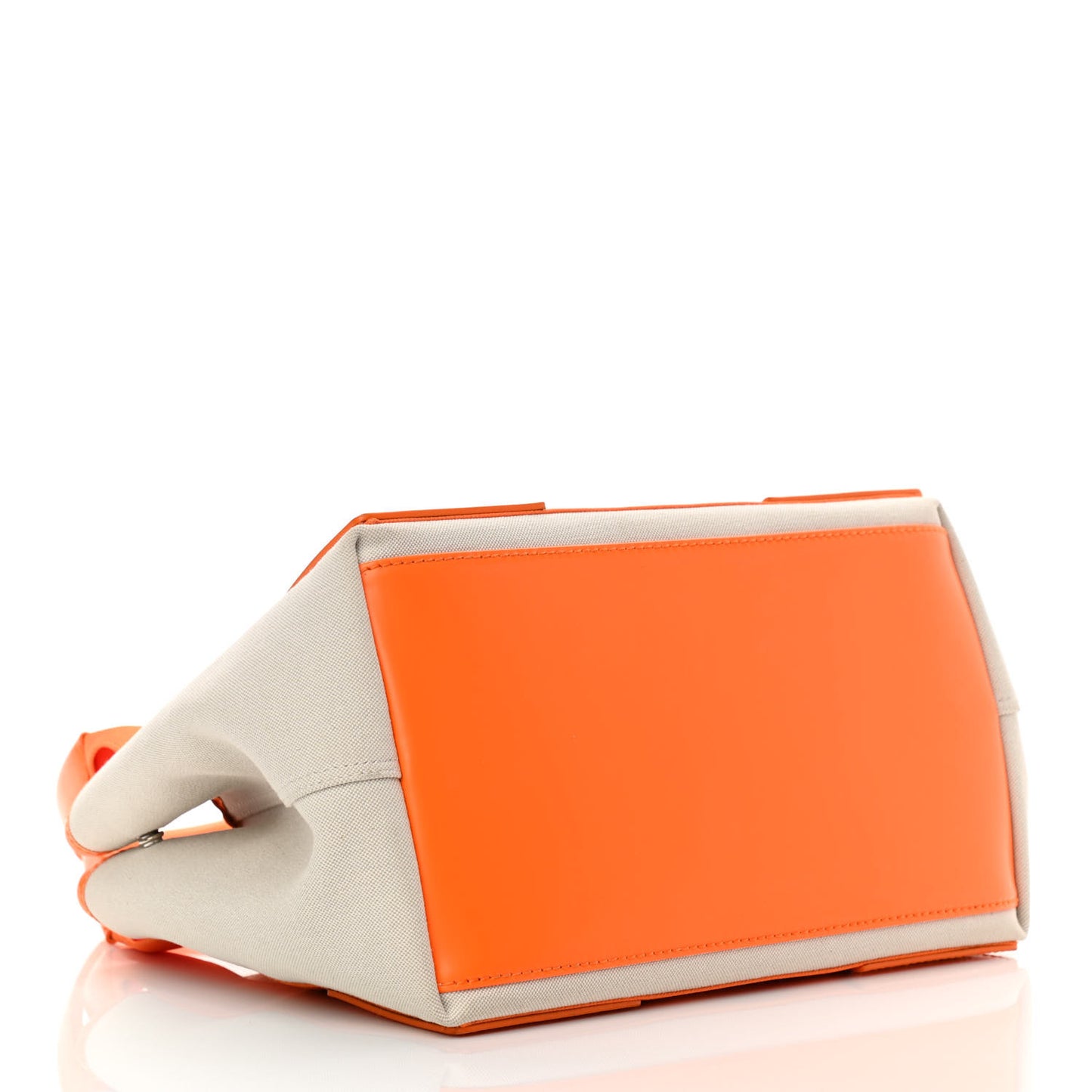 Cotton Canvas Calfskin S Navy Cabas Orange