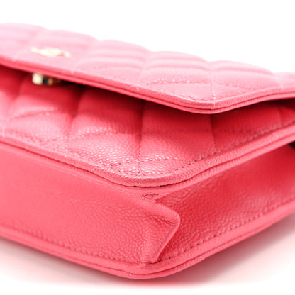 Chanel Caviar Quilted Wallet On Chain WOC Dark Pink 11 of 11