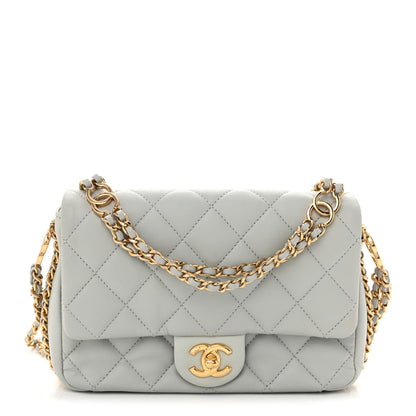 Chanel Lambskin Quilted Mini CC You Flap Light Grey 1 of 14