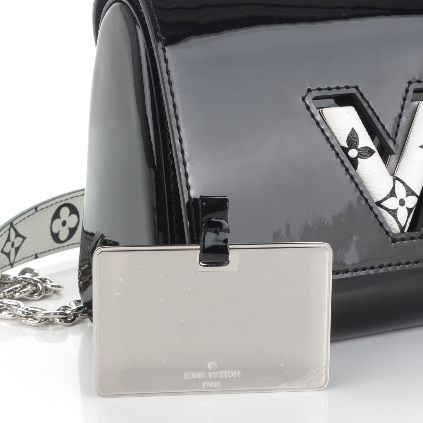 Vernis Monogram Twist Shoulder Bag PM Noir