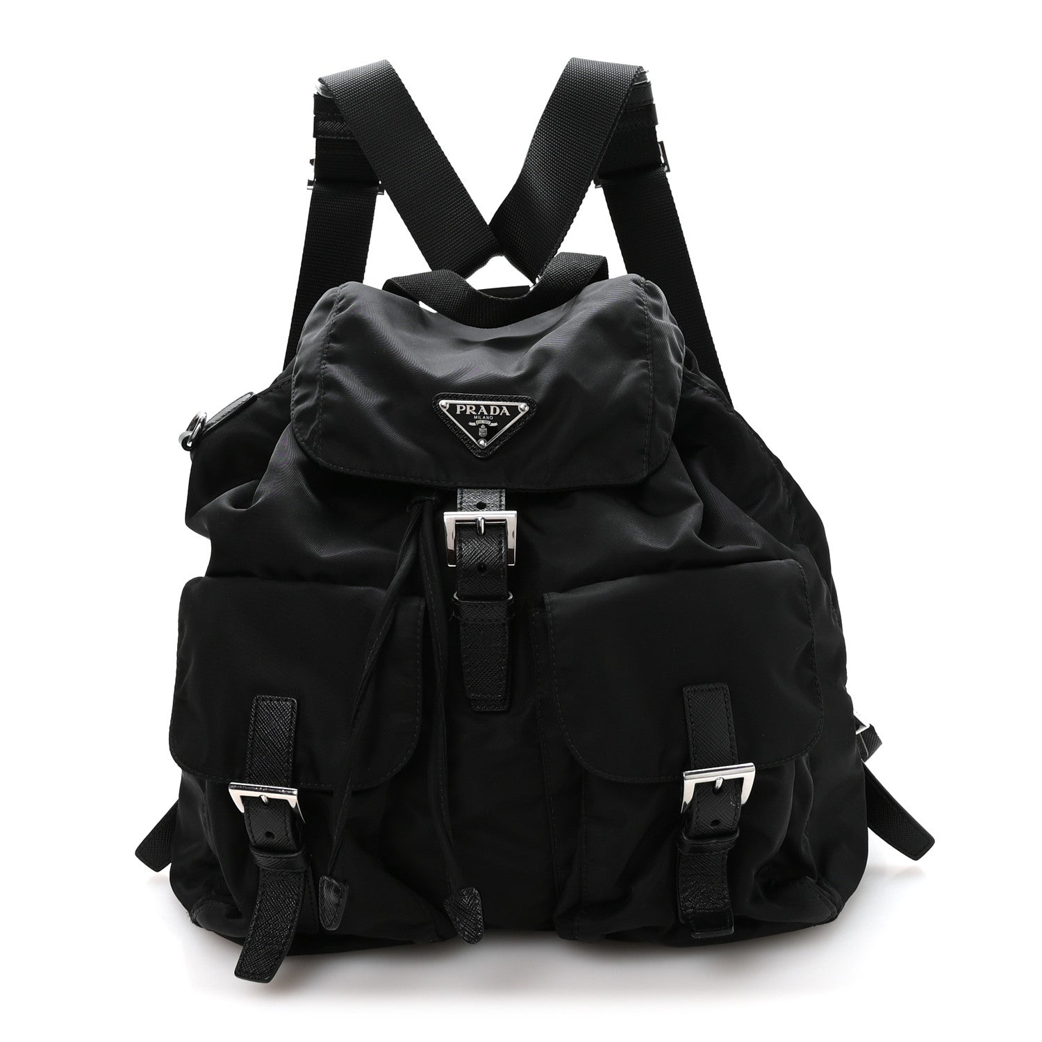 Prada Re-Nylon Vela Saffiano Medium Backpack Black 1 of 12