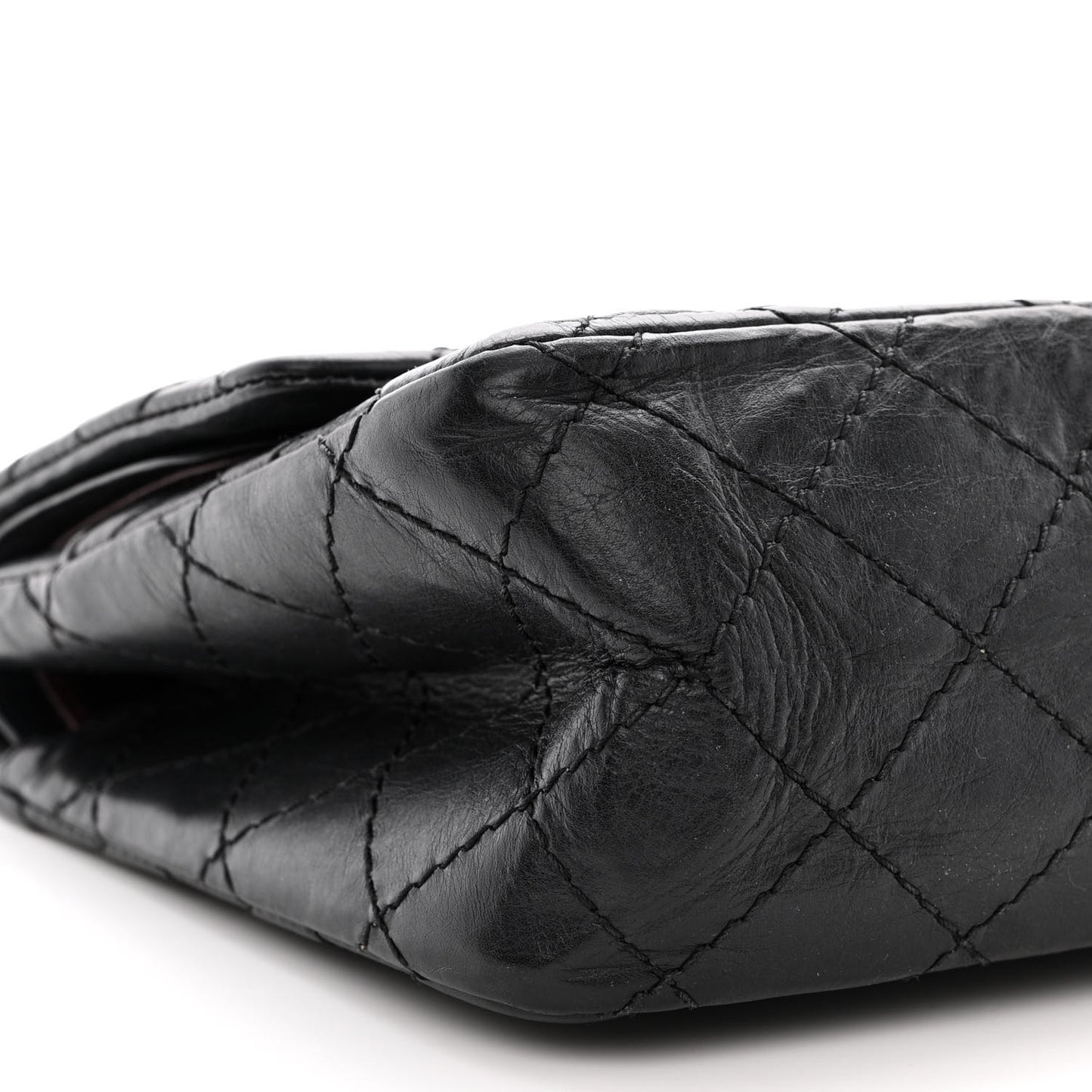Aged Calfskin Quilted 2.55 Reissue 225 Flap Black