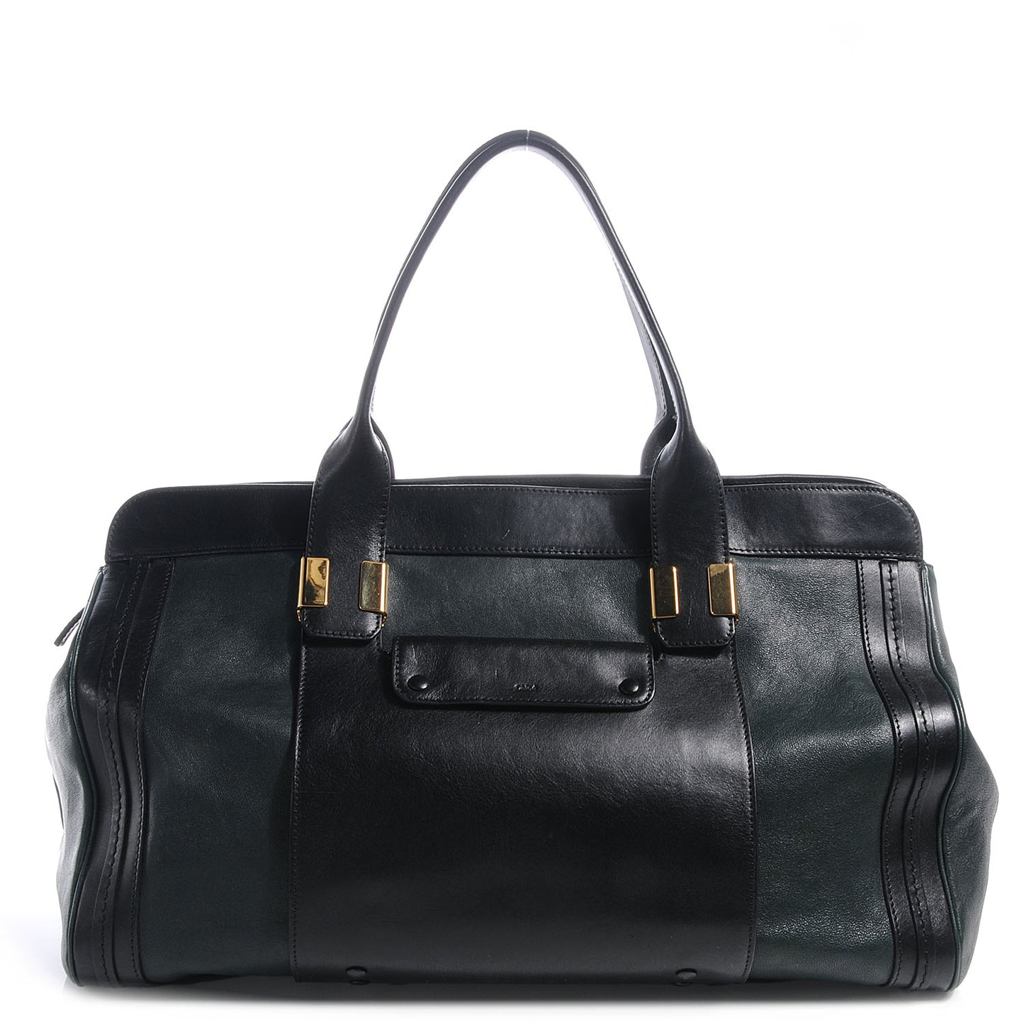 Leather Large Alice Satchel Fir Green