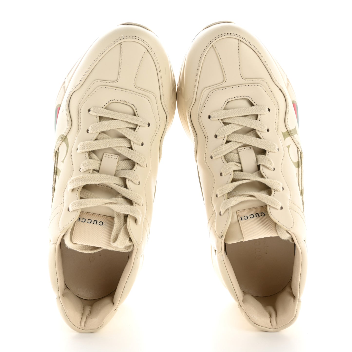 Calfskin Logo Womens Rhyton Sneakers 38 Ivory