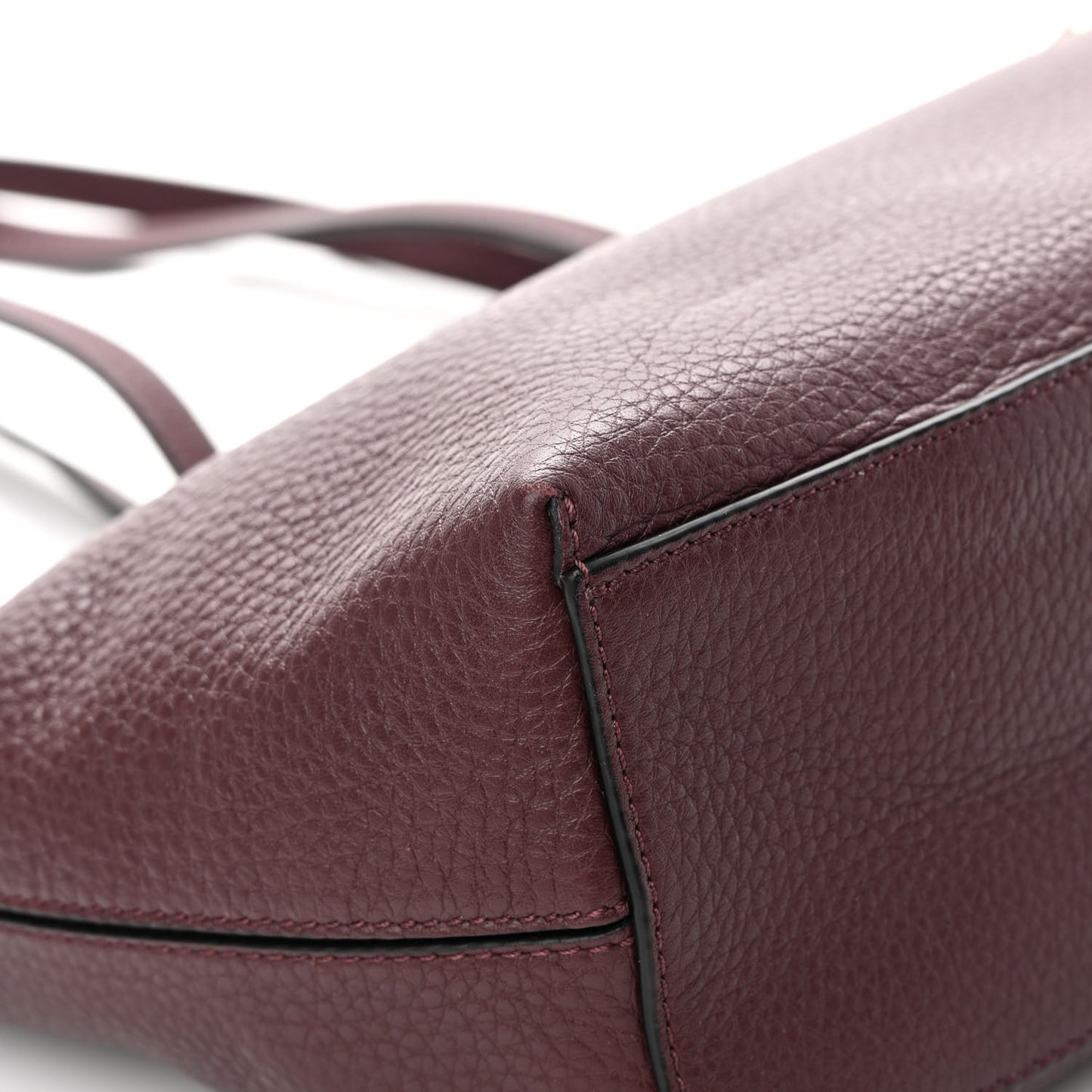 Grained Calfskin Small Rockstud Shoulder Tote Rubin