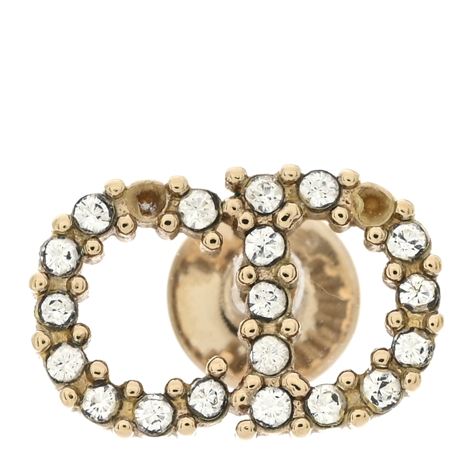 Christian Dior Strass Crystal CD Earrings Gold 1805113 – FASHIONPHILE