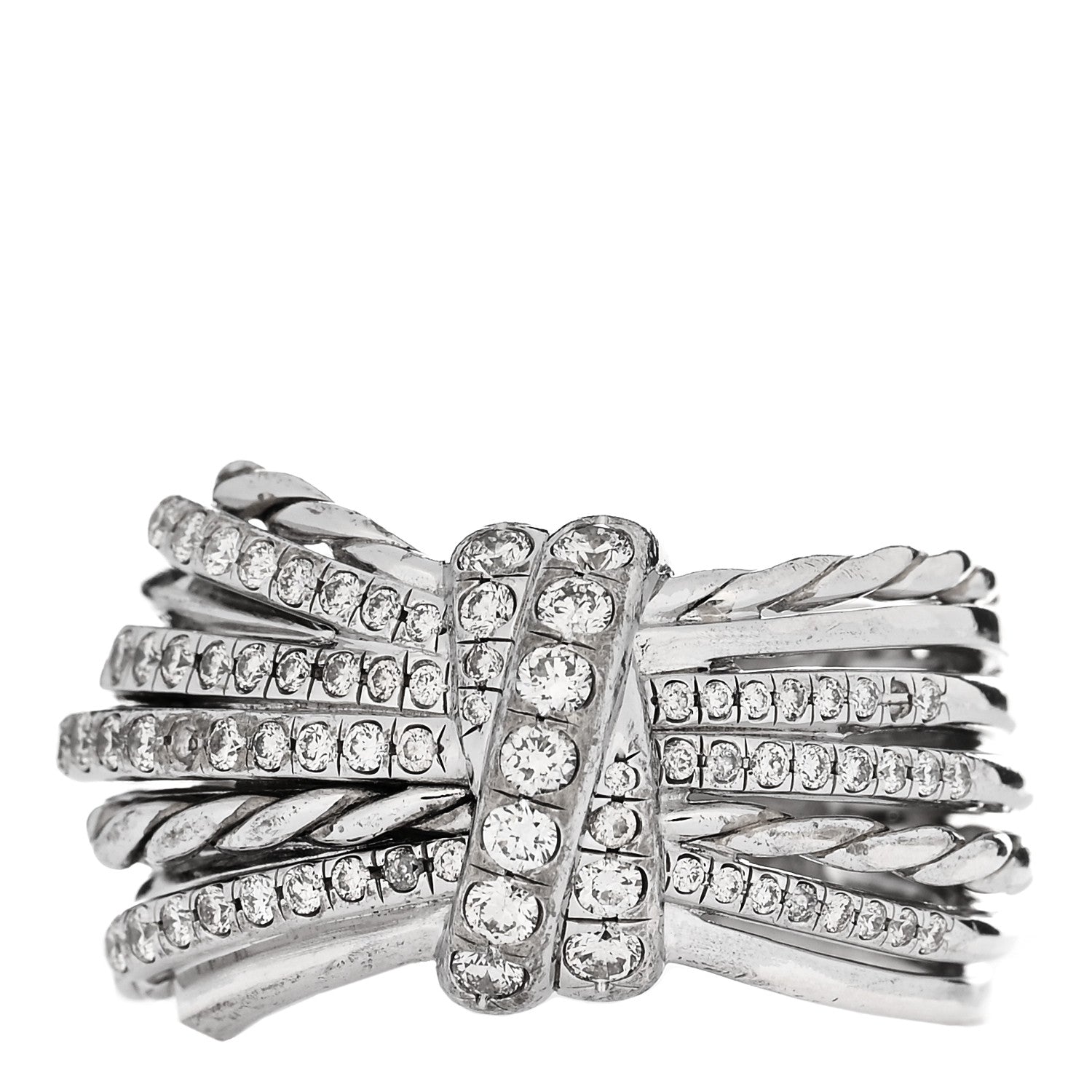 David Yurman Sterling Silver Diamond Angelika Ring 57 8 1 of 6