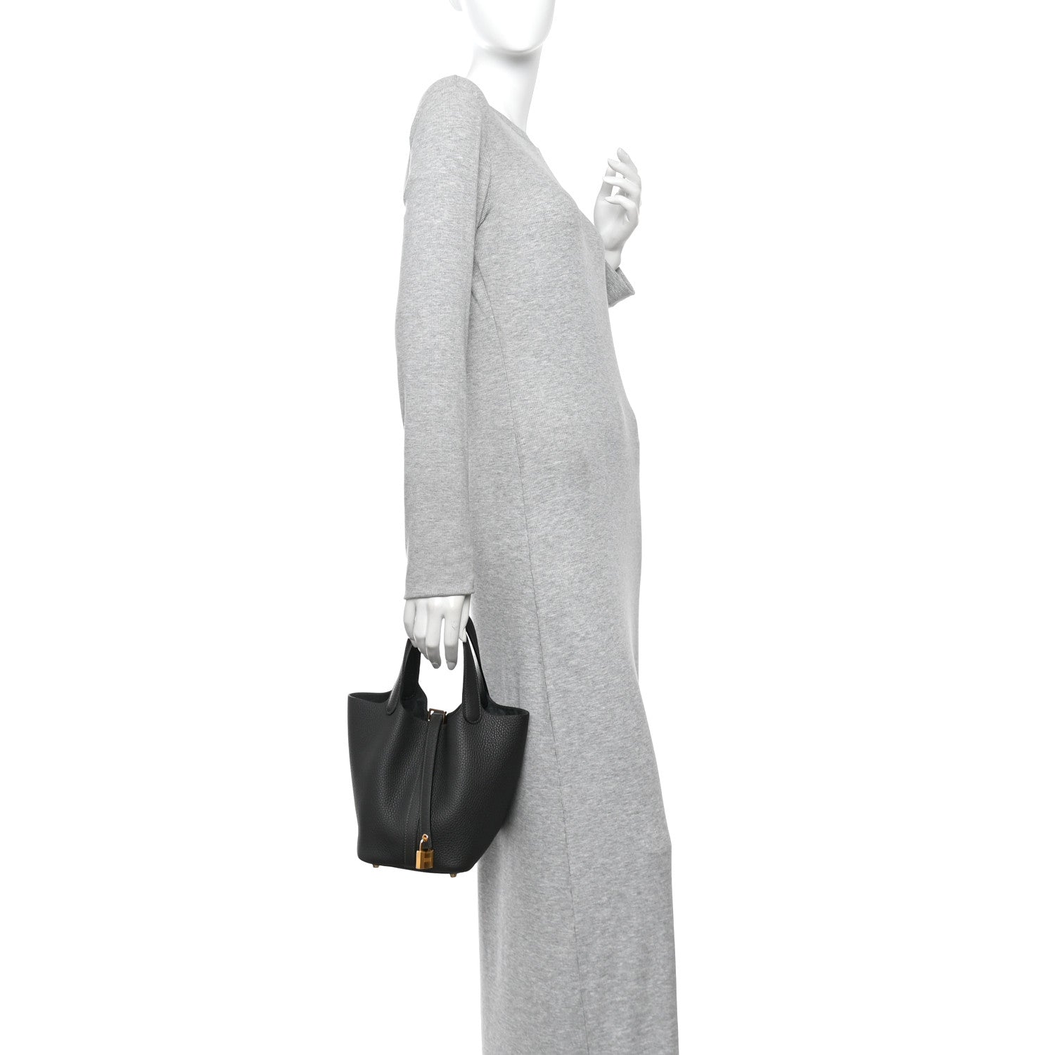 Hermes Taurillon Clemence Picotin Lock 18 PM Gris Misty 2 of 11
