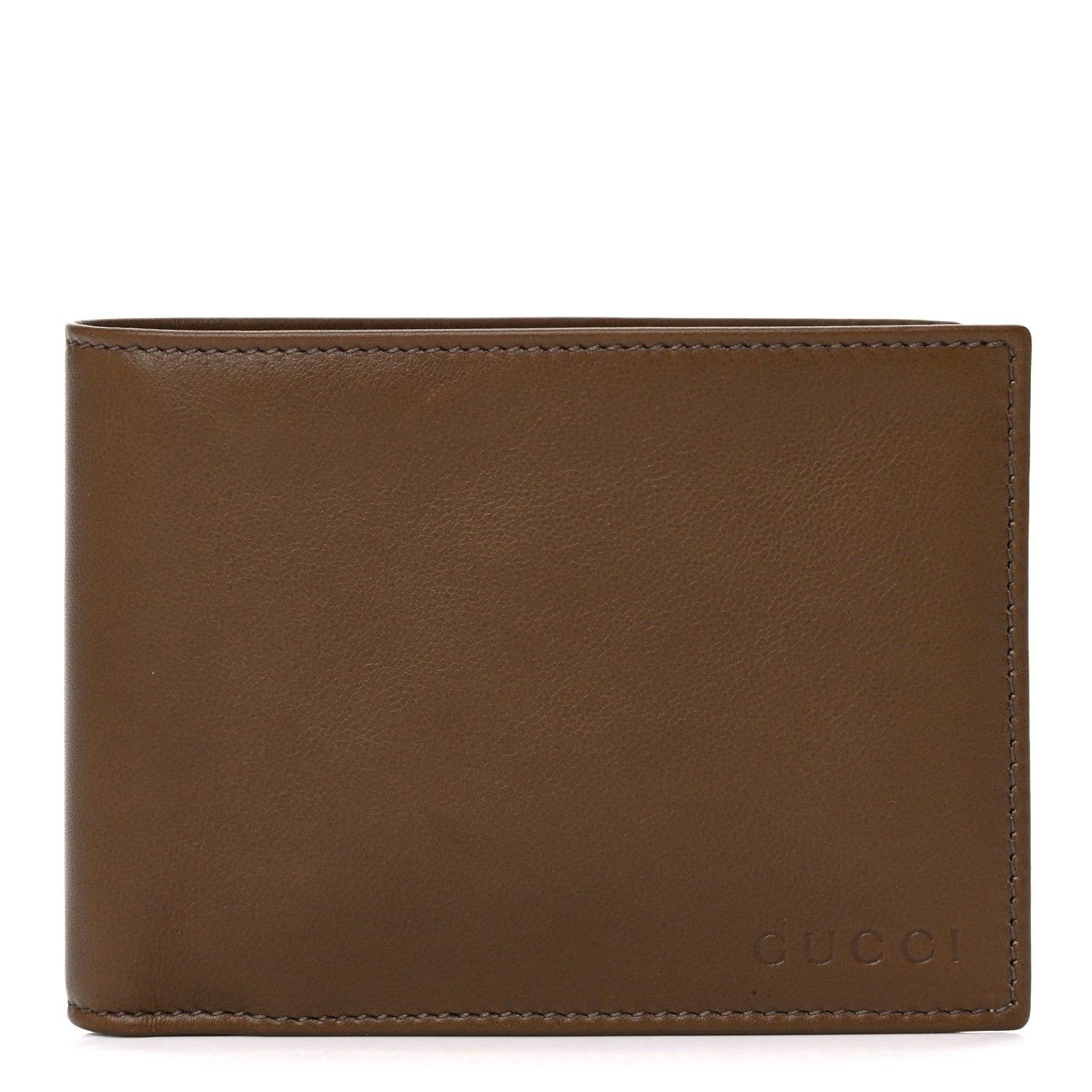 Gucci Smooth Calfskin Mens Bi-Fold Wallet Brown 1 of 11