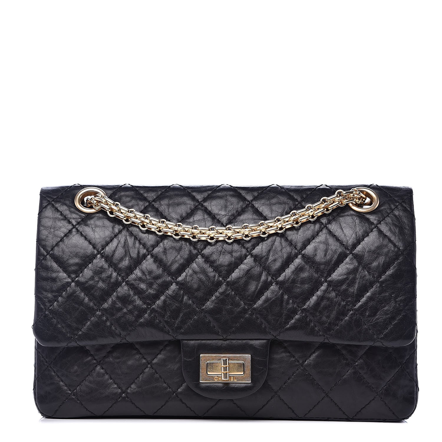 Chanel Aged Calfskin 50th Anniversary 2.55 Reissue 225 Flap Black 1 of 14