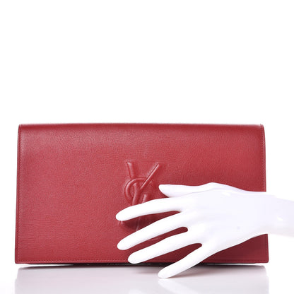 Saint Laurent Calfskin Monogram Large Belle De Jour Clutch Red 2 of 6