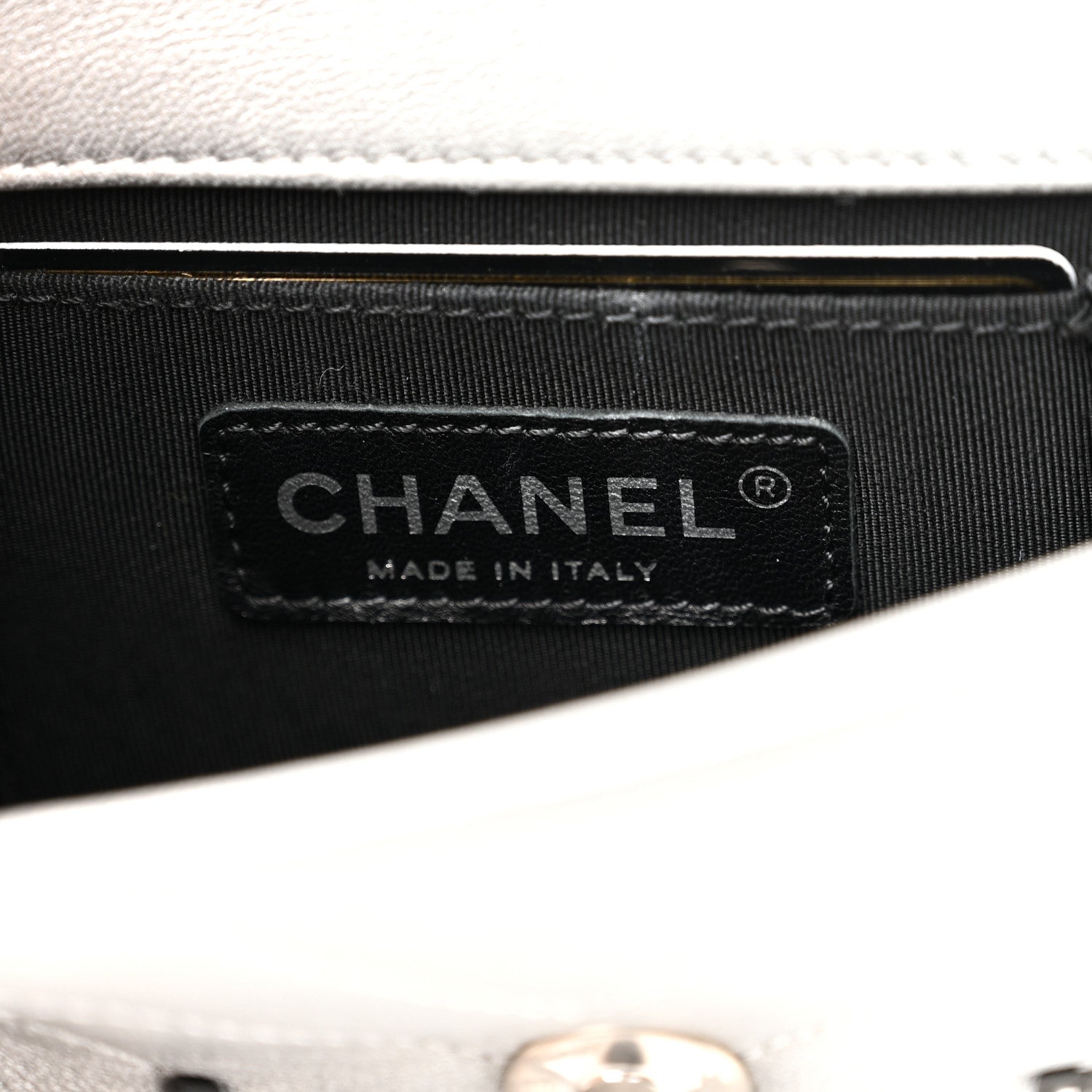 Chanel Metallic Lambskin Chevron Quilted Studded Extra Mini Flap Silver 6 of 9