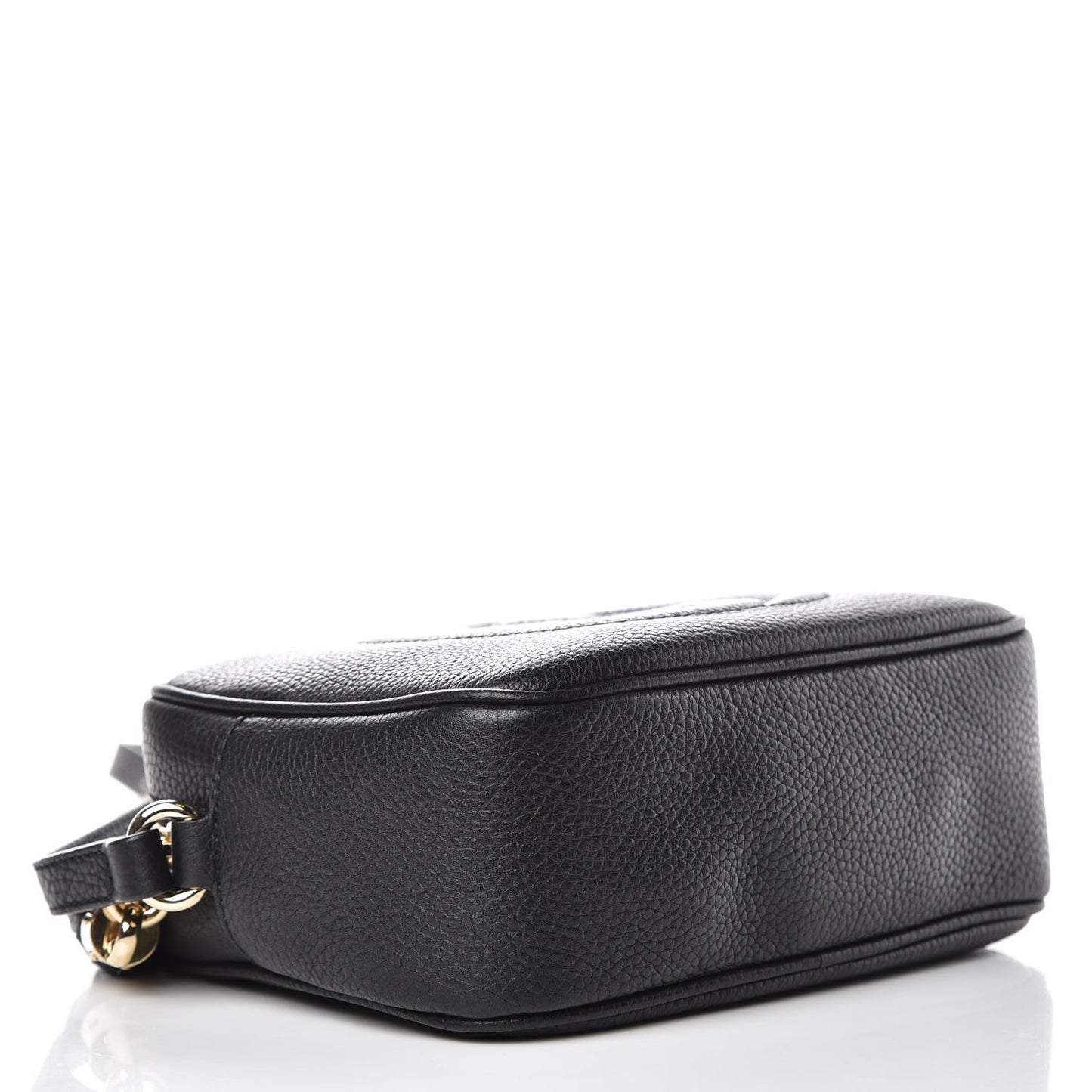 Pebbled Calfskin Small Soho Disco Bag Black