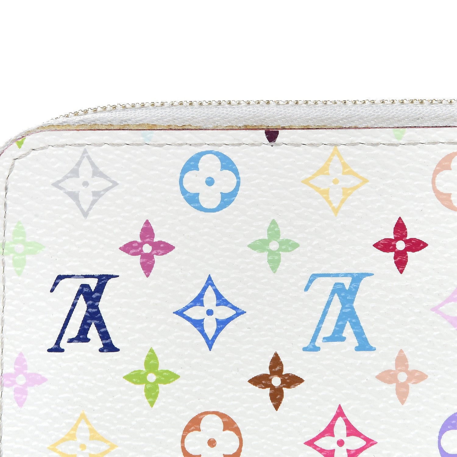 Louis Vuitton Monogram Multicolor Zippy Coin Purse Wallet White Raisin 8 of 10