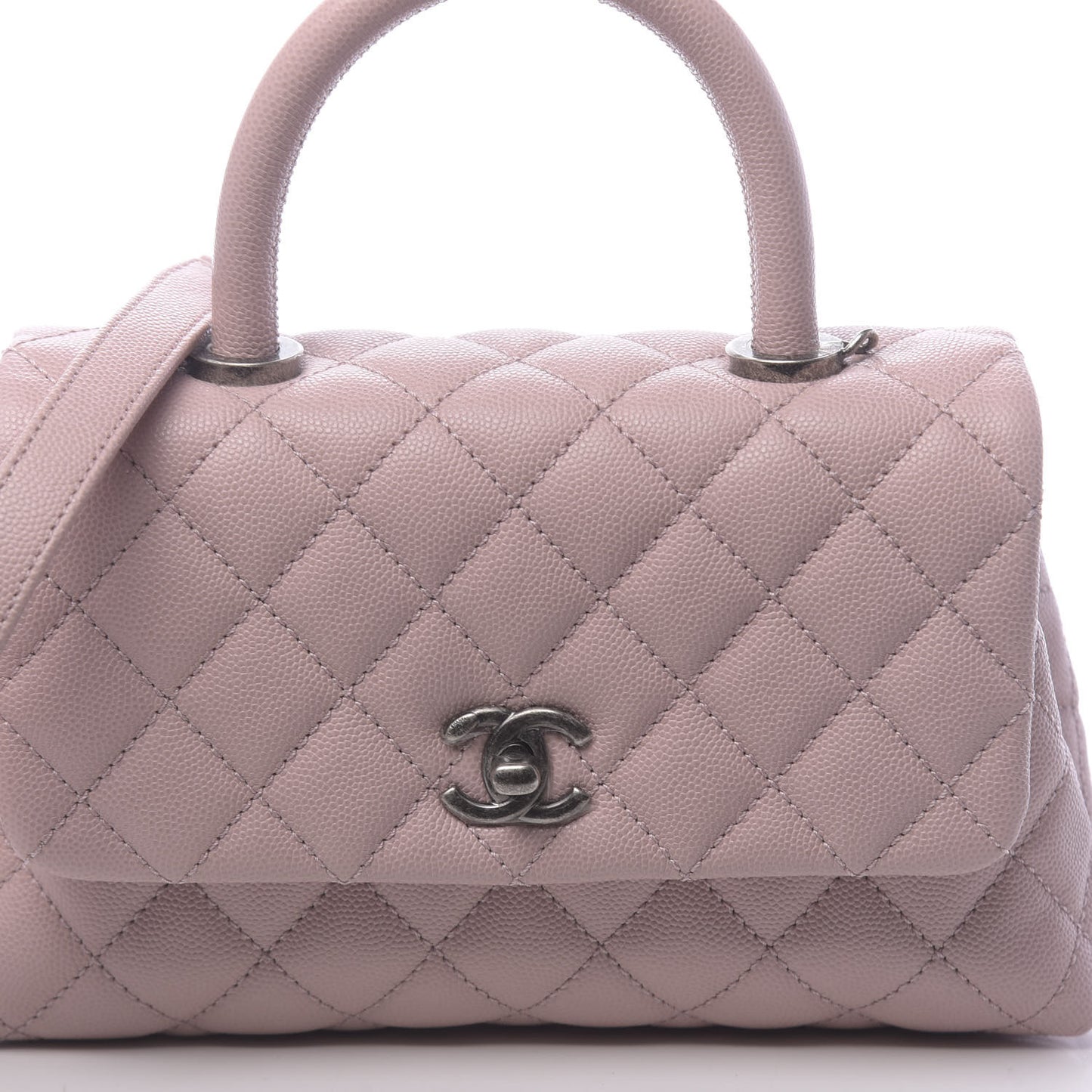 Caviar Quilted Mini Coco Handle Flap Pink