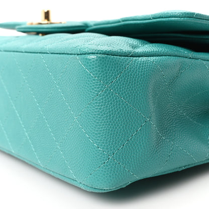 Chanel Caviar Quilted Medium Double Flap Turquoise 10 of 10