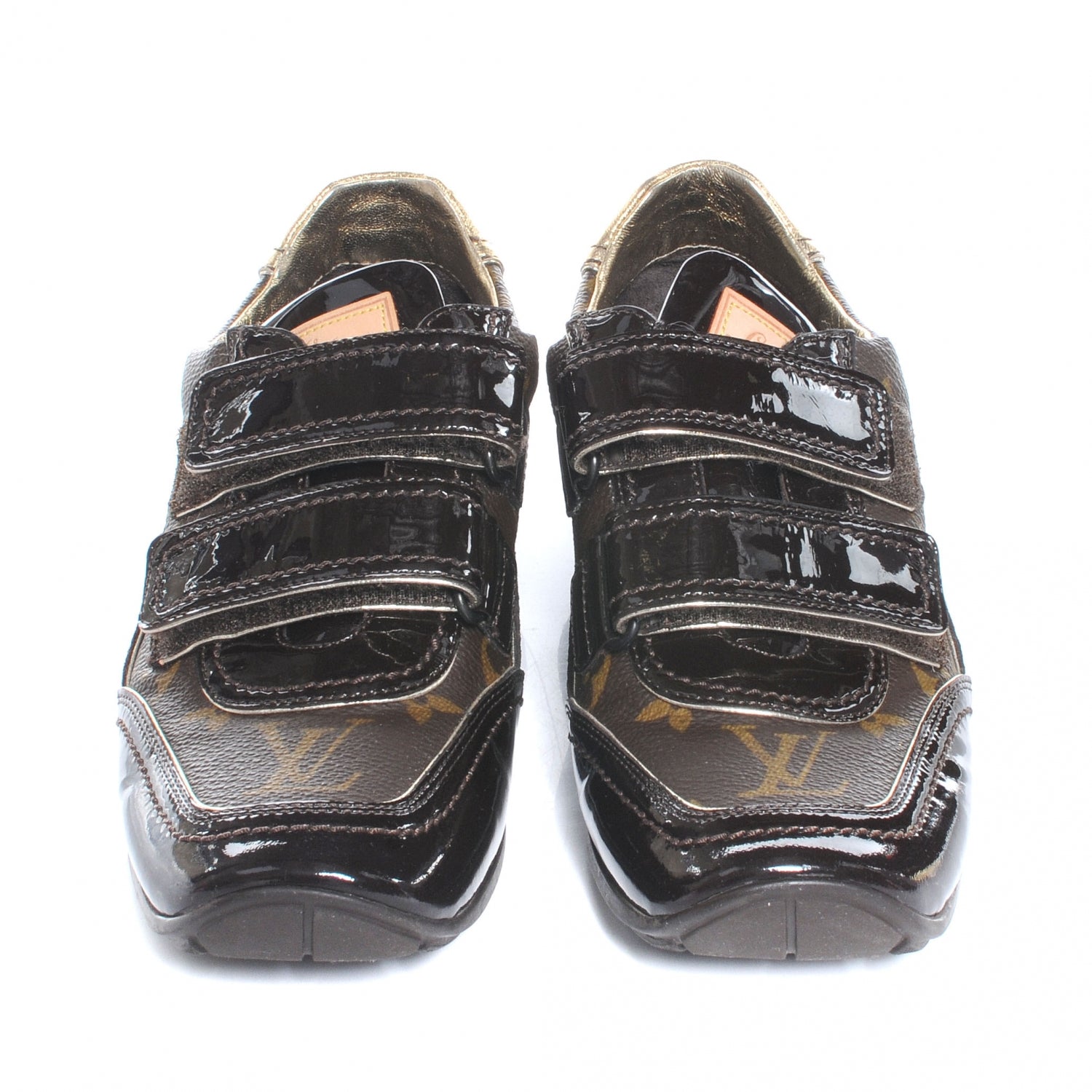 Louis Vuitton Suede Patent Monogram Speeding Velcro Sneakers 35 2 of 8