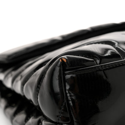 Saint Laurent Patent Y Quilted Monogram Small Loulou Chain Satchel Black 18 of 19