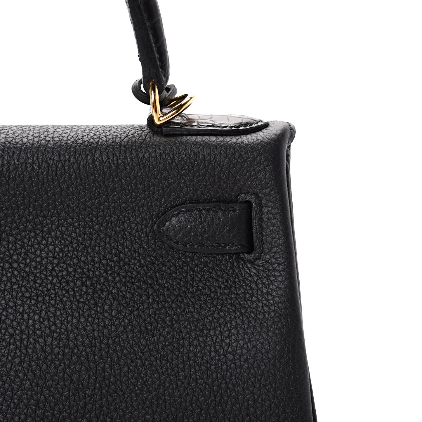 Togo Matte Alligator Kelly Retourne Touch 28 Black