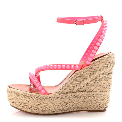 Christian Louboutin Patent Mafaldina 120 Wedge Sandals 36 Pink 1 of 9