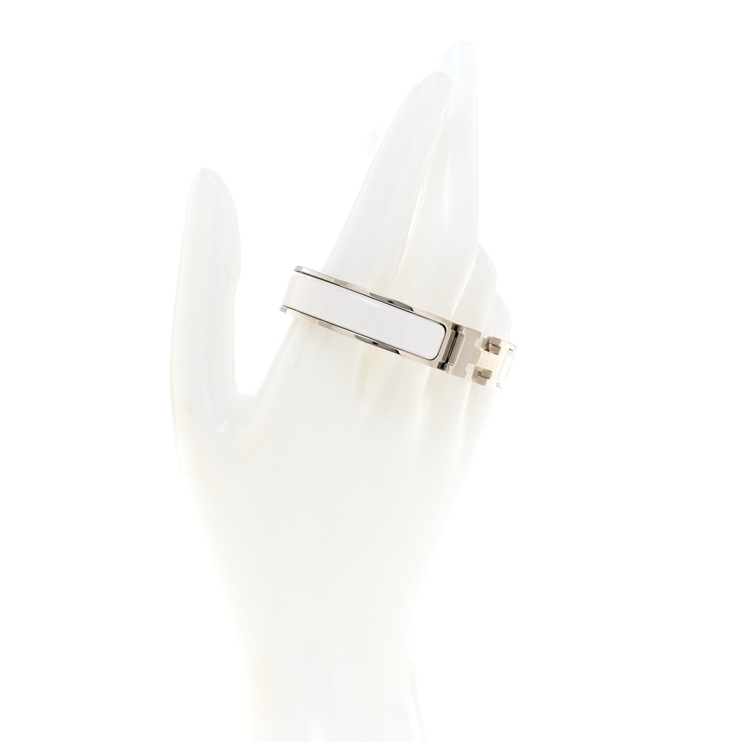 Hermes Enamel Narrow Clic Clac H Bracelet PM White 2 of 5