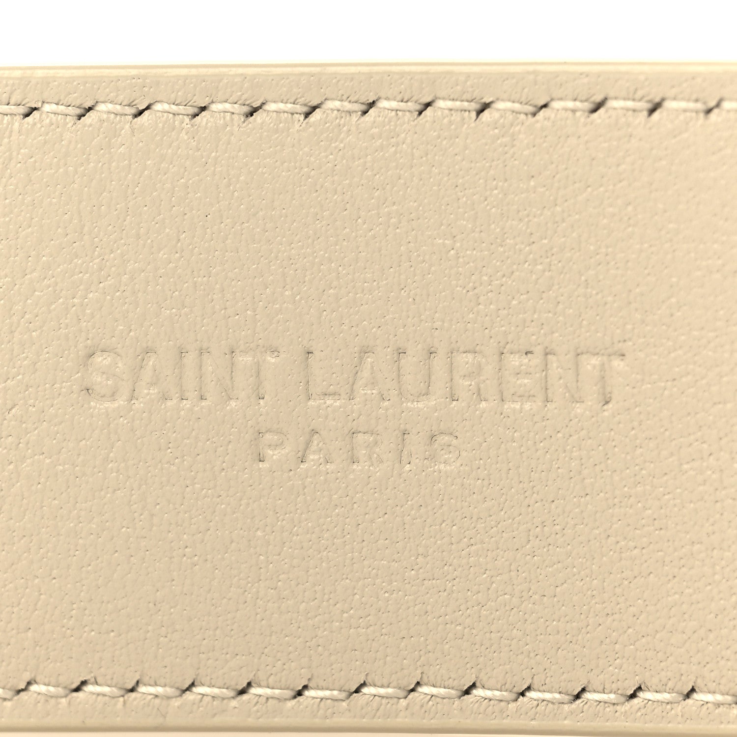 Saint Laurent Smooth Calfskin Monogram Square Buckle Belt 75 Crema Soft 3 of 5