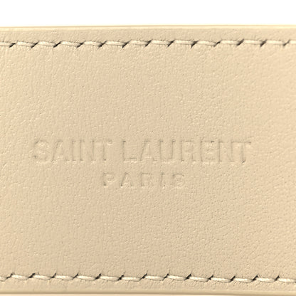 Saint Laurent Smooth Calfskin Monogram Square Buckle Belt 75 Crema Soft 3 of 5