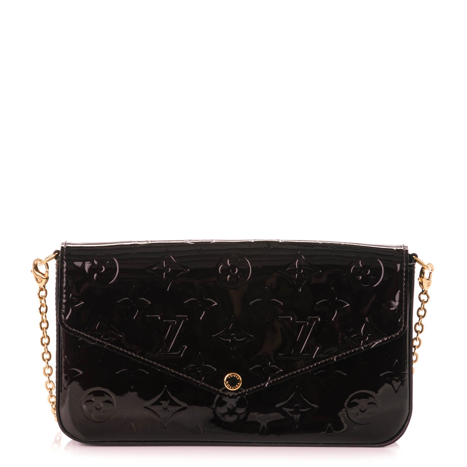 Louis Vuitton Vernis Pochette Felicie Chain Wallet Amarante 1 of 8