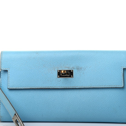 Hermes Epsom Kelly Longue Wallet Celeste 8 of 9