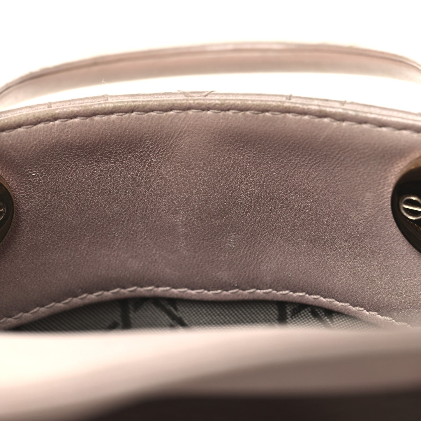 Metallic Lambskin Cannage Mini Lady Dior Lotus