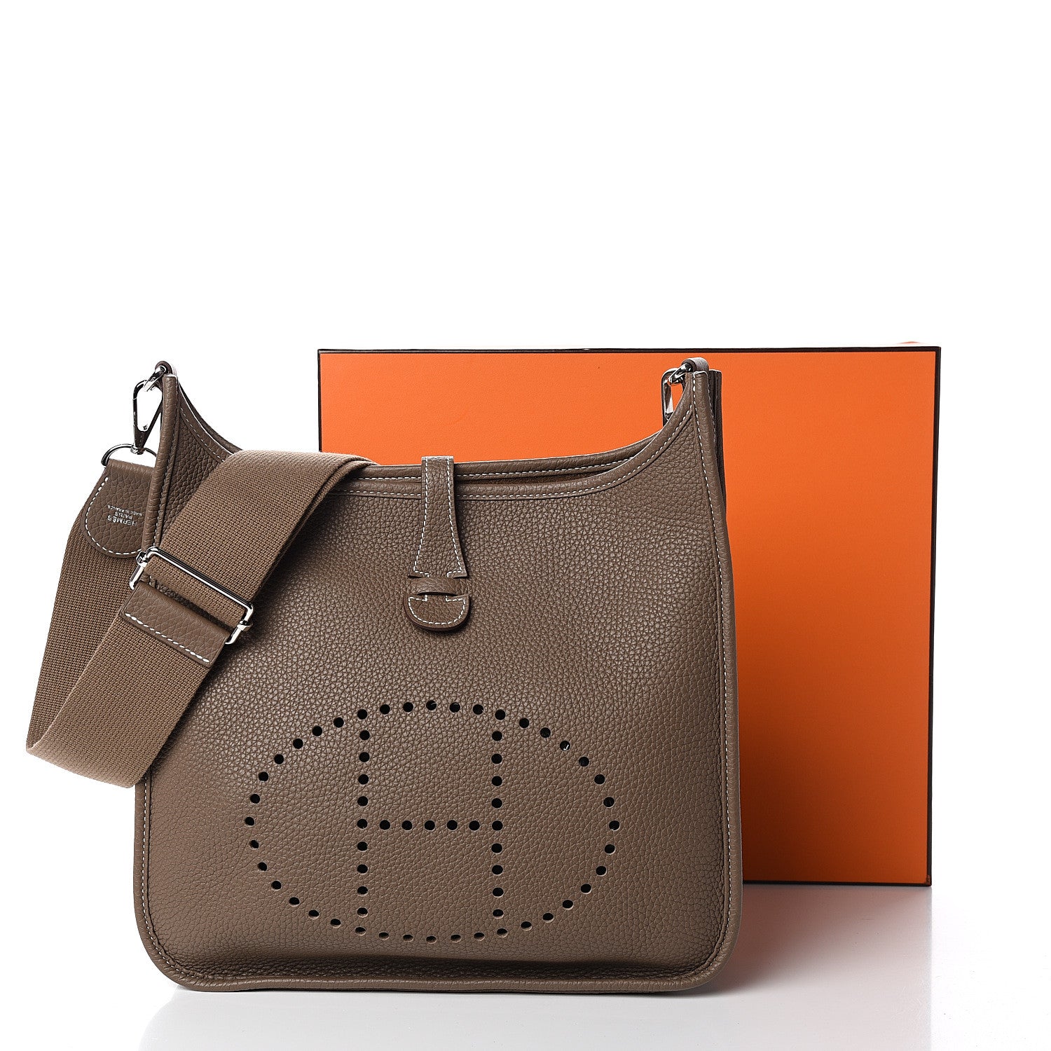 Hermes Taurillon Clemence Evelyne III PM Etoupe 10 of 10