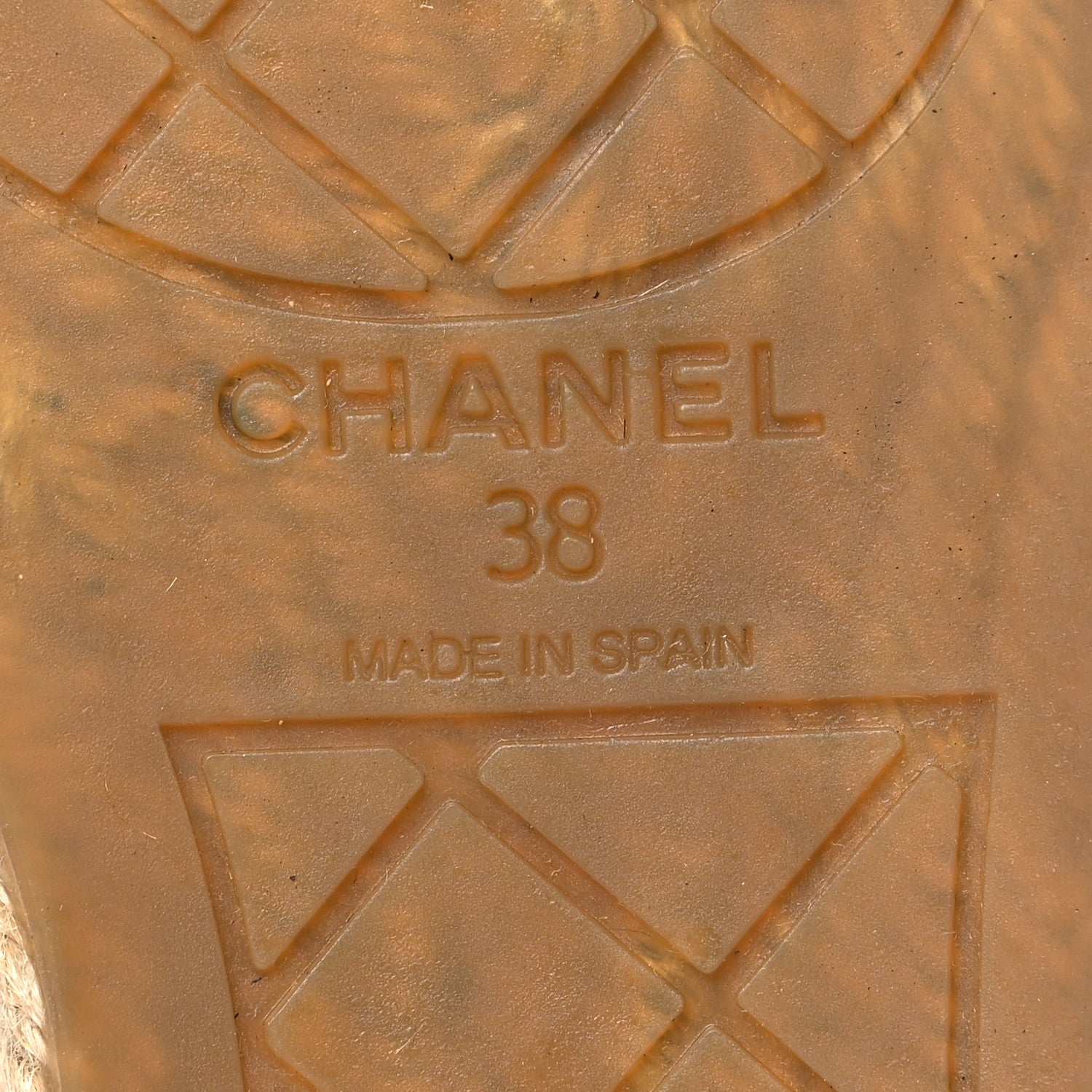 Chanel Grained Calfskin CC Espadrilles 38 Beige Black 8 of 10