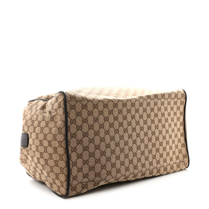 Gucci GG Monogram Web Medium Collapsible Carry On Duffle Beige Brown 3 of 9