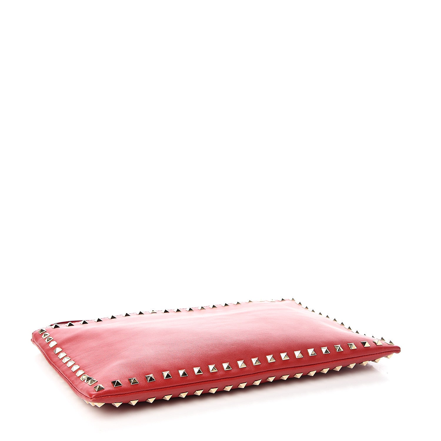 Valentino Garavani Vitello Large Rockstud Zip Wristlet Pouch Rosso Valentino 3 of 8