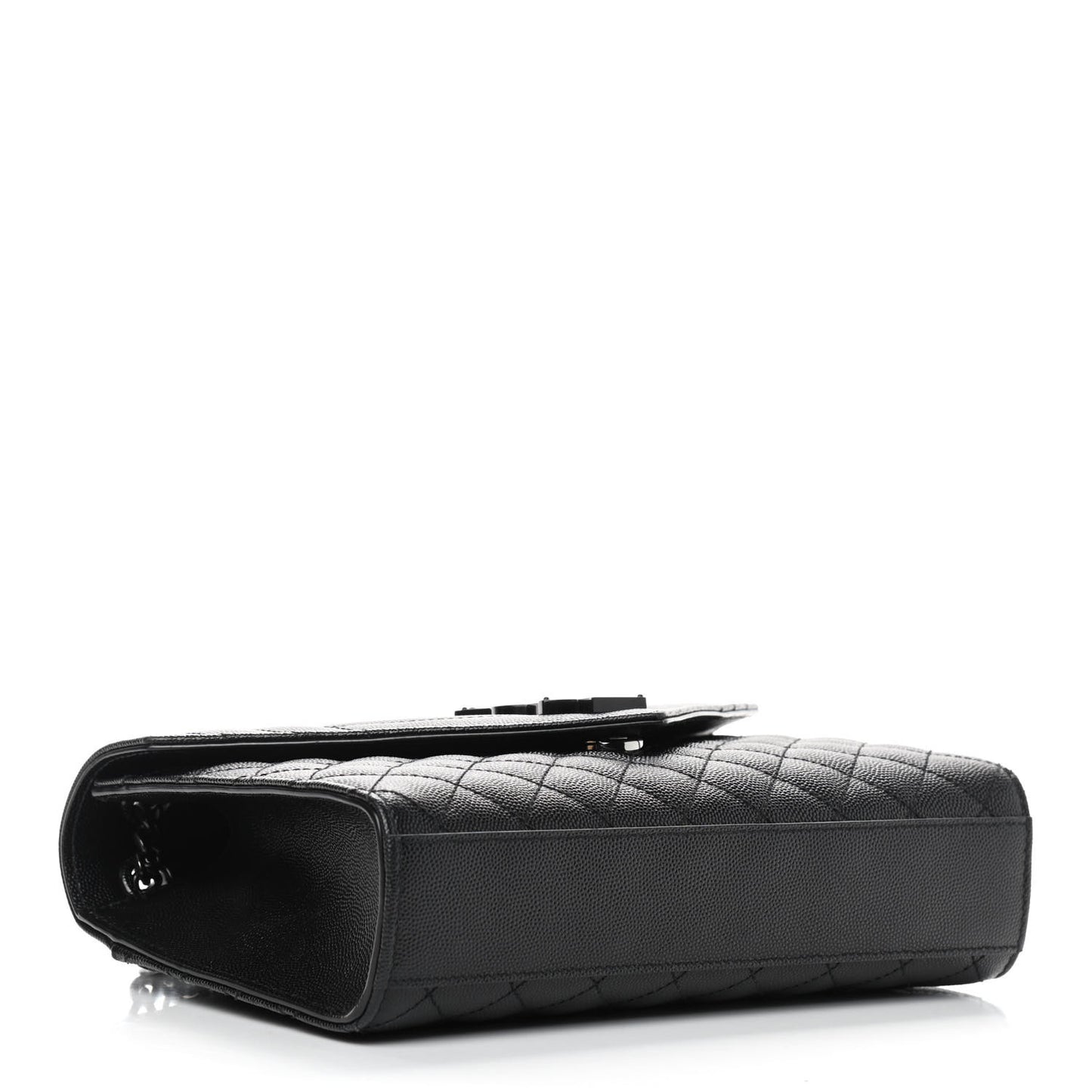 Grain De Poudre Textured Mixed Matelasse Triquilt Medium Monogram Satchel Black