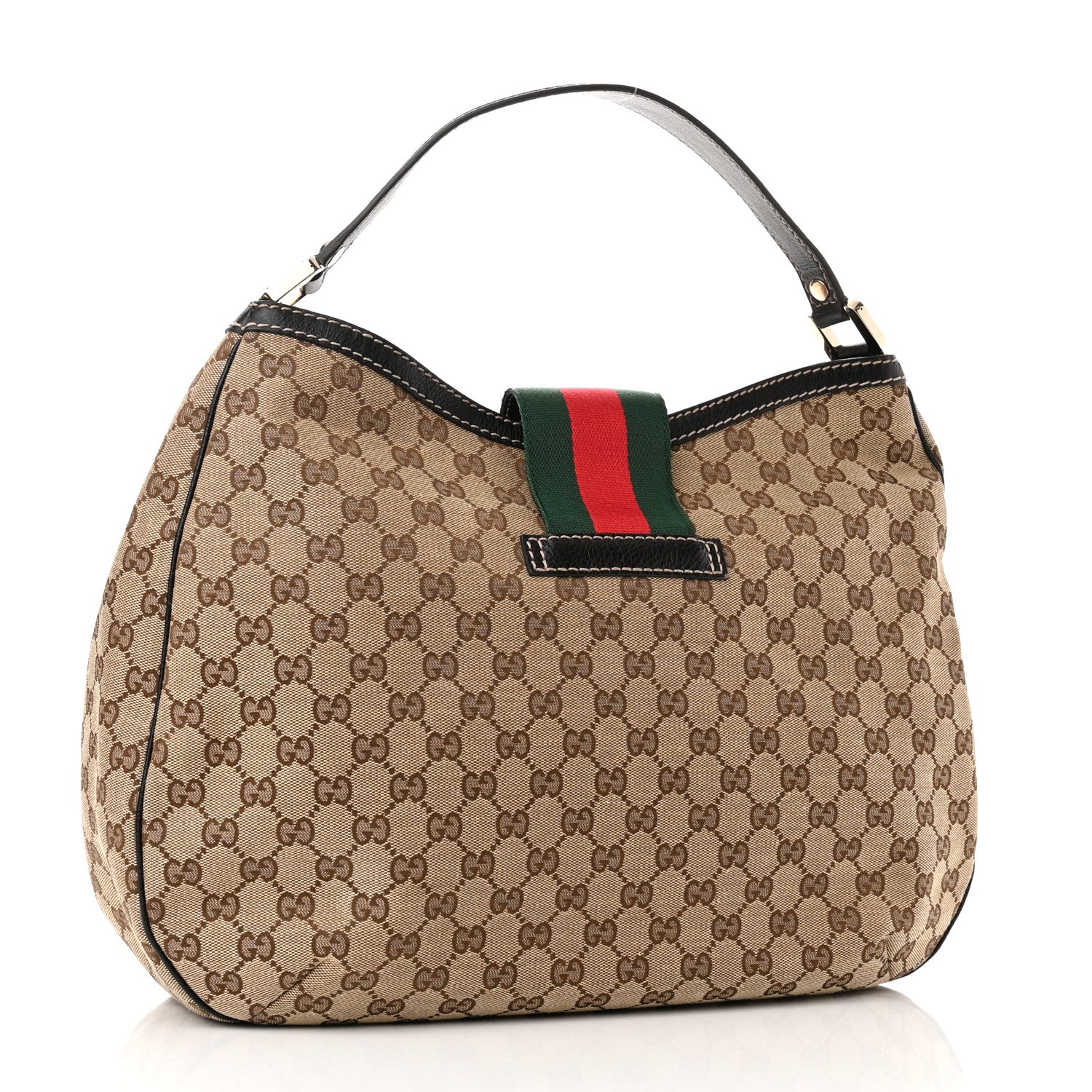 Gucci Monogram Large New Ladies Web Hobo Dark Brown 3 of 11