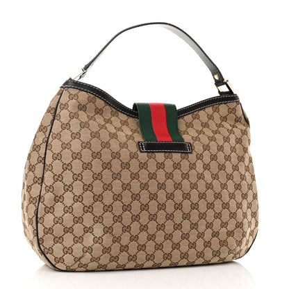 Gucci Monogram Large New Ladies Web Hobo Dark Brown 3 of 11