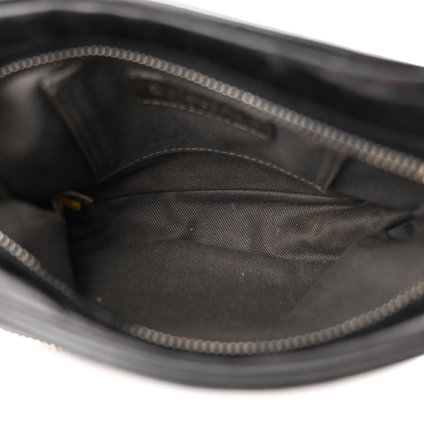 Glazed Crackled Calfskin Quilted CC Crossbody Black