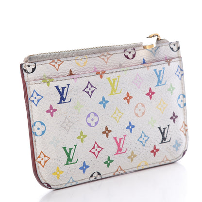 Louis Vuitton Monogram Multicolor Key Pouch White Litchi 3 of 16