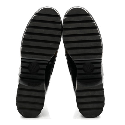 Louis Vuitton Suede Calfskin Monogram Zip Up Laureate Platform Desert Boots 37 Black 6 of 10