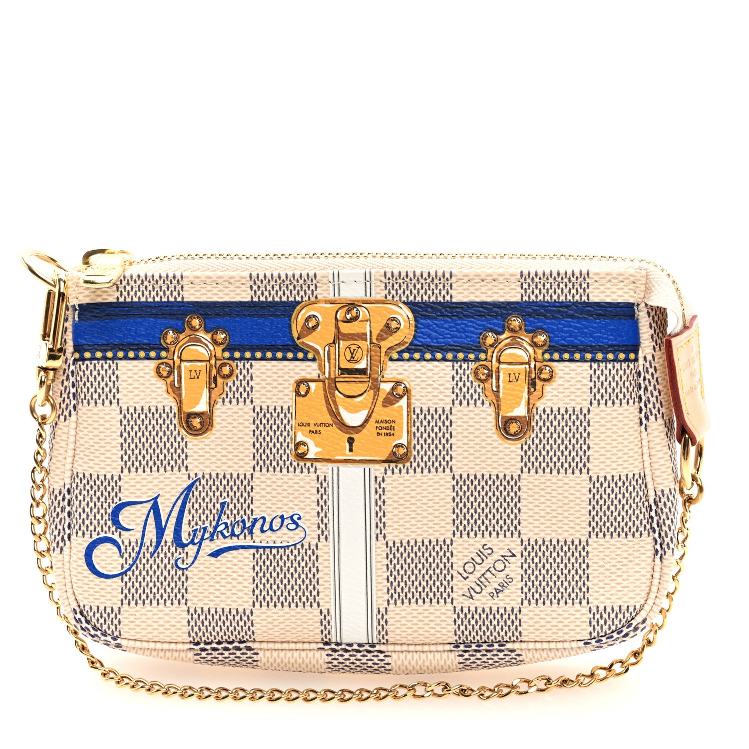 Louis Vuitton Damier Azur Summer Trunks Mykonos Mini Pochette Accessories 1 of 10