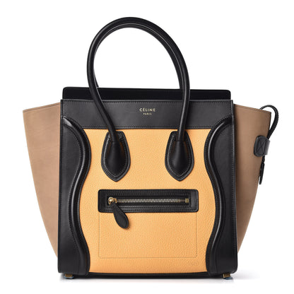 Celine Baby Grained Calfskin Nubuck Micro Tri-Color Luggage Corn 1 of 10