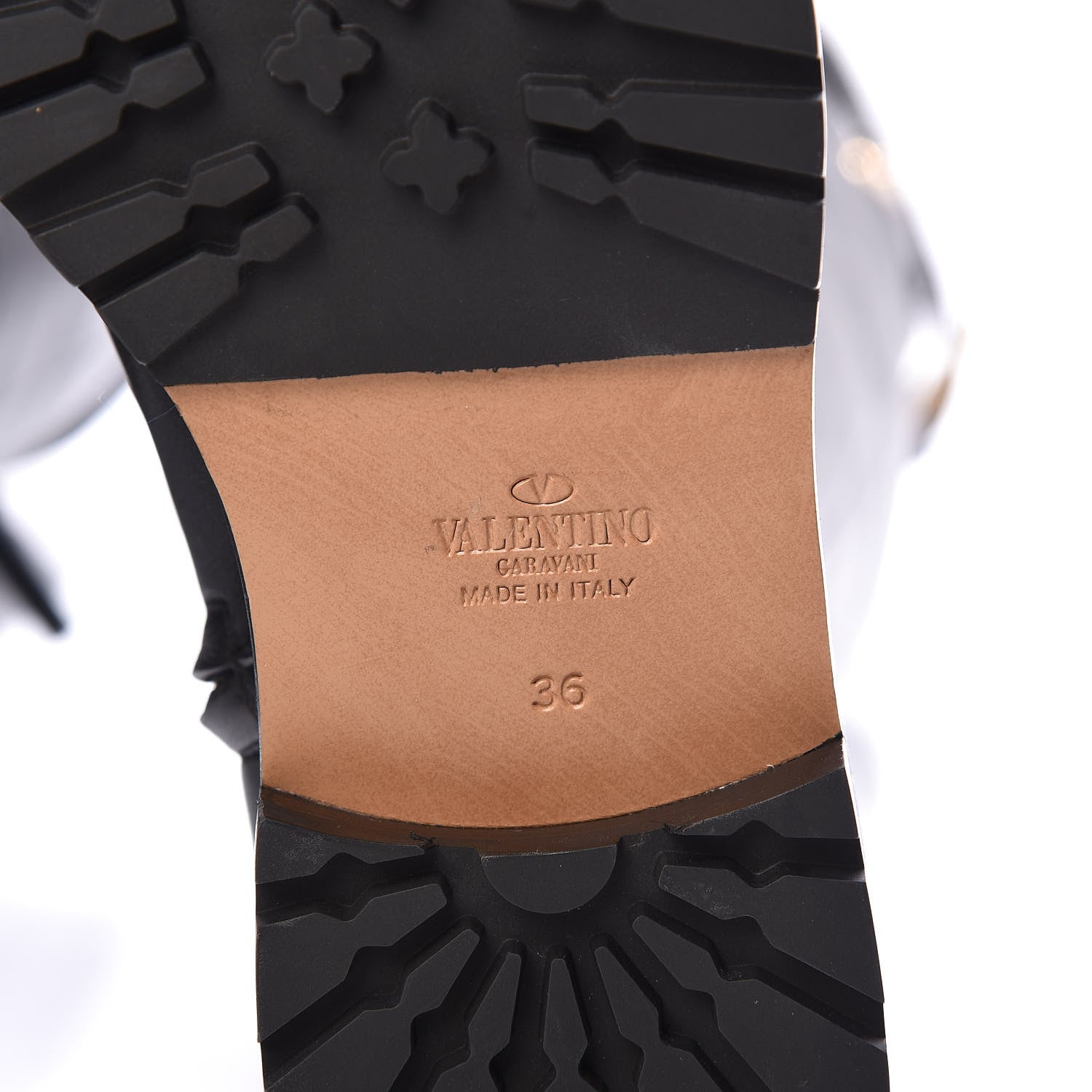 Valentino Garavani Calfskin Knee High Buckle Boots 36 Black 6 of 6
