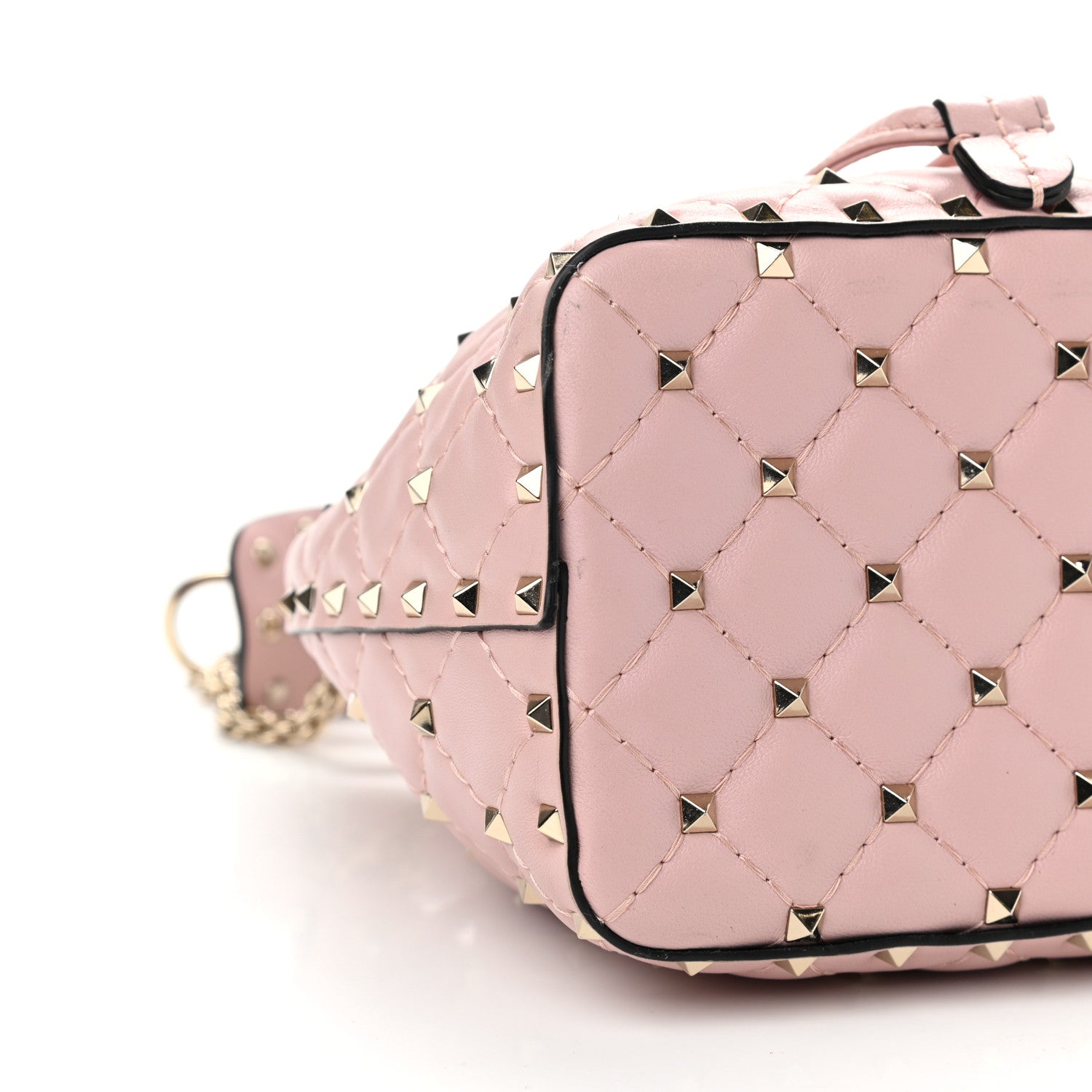 Valentino Garavani Lambskin Mini Rockstud Spike Bucket Bag Water Rose 8 of 12