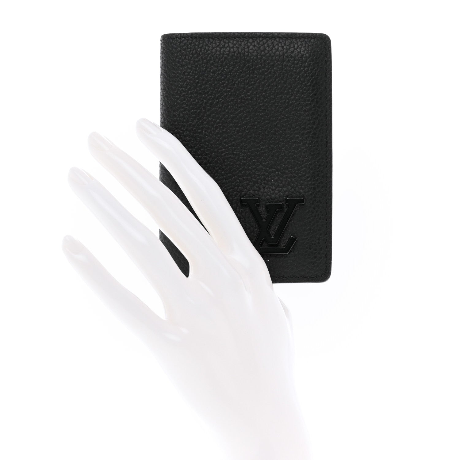 Louis Vuitton Grained Calfskin Aerogram Pocket Organizer Black 2 of 6