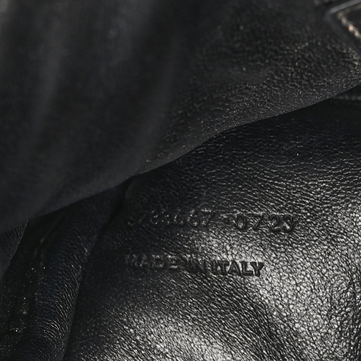 Lambskin Quilted Gaby Zipped Pouch Black