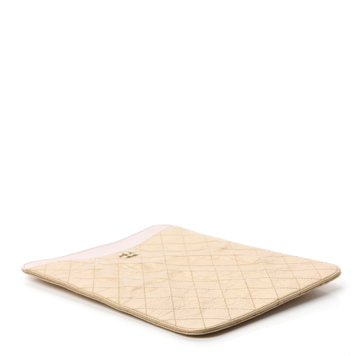 Chanel Metallic Calfskin Brilliant iPad Case Gold 4 of 10
