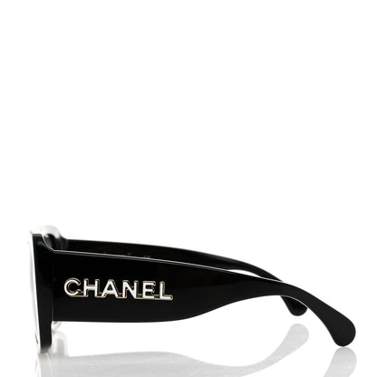 Chanel Acetate CC Logo Square Sunglasses 71472 Black 3 of 8